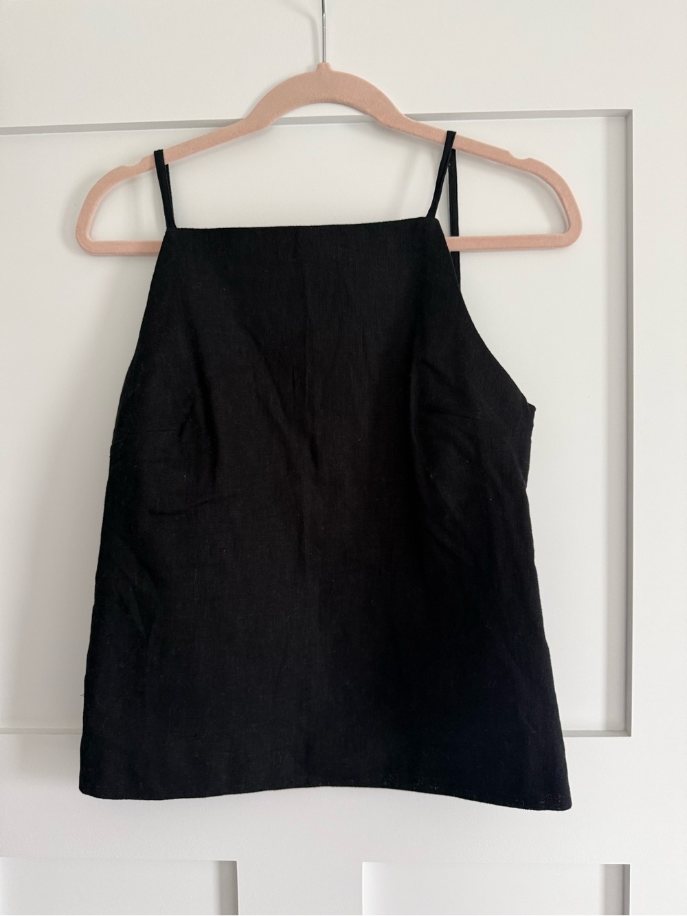 Abercrombie & Fitch Linen Blend Black Backless Strap Tank